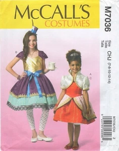Alice in Wonderland COSTUMES Girls 7-14 McCall's 7036 UNCUT Sewing Pattern - Picture 1 of 3