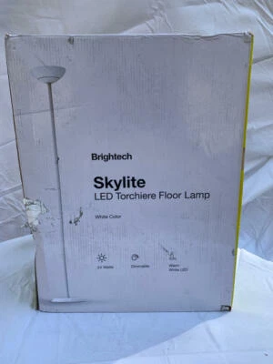 SkyLite 12 pulgadas  Lámpara de pie LED antorcha blanca en color blanco. Foto 1 de 4