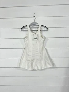 New Zara Girls Off White Jean Denim Sundress Zip Sleeveless Size 10 Years Y858 - Picture 1 of 20