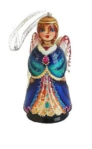 Decorazione Di Natale - Angelo - Dipinto Da Semenova - Imagen 1 de 3