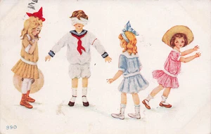 BAMBINI CHE GIOCANO GIOCO BUFF CIECO CARTOLINA D'EPOCA 1913 092023 S - Foto 1 di 2