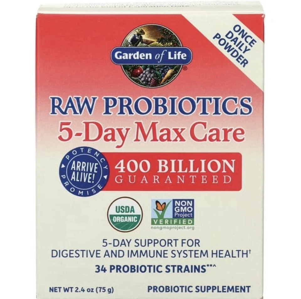 Garden of Life Raw Probiotics 5-Day Max Care 400 Billion Cfu 2.4 oz Pwdr - Image 1 of 1