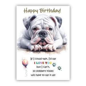 Birthday Card from the dog. American Bulldog Birthday card. Dog lovers card. - Picture 1 of 1