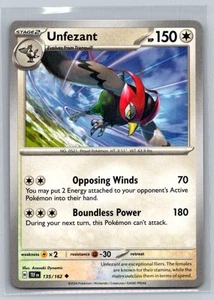 Unfezant #135/162 SV05: Temporal Forces Uncommon - Pokemon Cards G33 - Picture 1 of 2