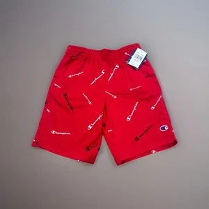 Boys Champion Summer Shorts SZ Youth Medium Cute Red  With All over Print - Picture 1 of 2