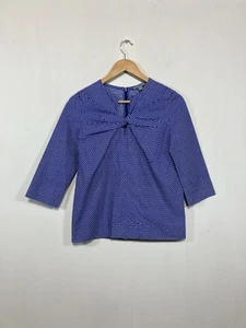 Women’s COS 34 Top Blue 3/4 Sleeve Blouse Twist 3/4 Sleeve Smart Business - Picture 1 of 5