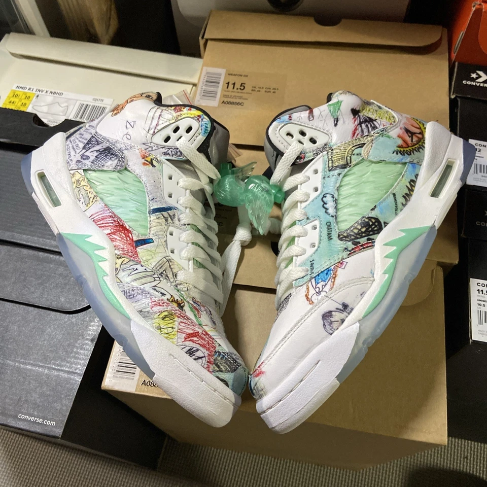 Air Jordan 5 retrô tamanho 4Y "Asas" AV3663-900 NOVO NA CAIXA 100% autêntico - Imagem 1 de 4