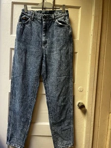 Vintage 80s Lee Riders Womens SZ 4 High-Waist Acid-Wash Mid Rise Tapered Jeans - Picture 1 of 15
