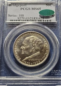 1936 Bridgeport Commemerative 1/2 Dollar PCGS MS-65 CAC - Picture 1 of 2
