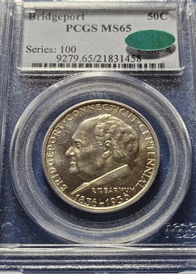 1936 Bridgeport Commemerative 1/2 Dollar PCGS MS-65 CAC - Image 1 of 2