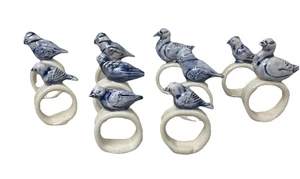 10 servilleteros de cerámica vintage de pájaros azules - estatuilla de pájaros azules defecto de decoración de mesa - Imagen 1 de 18