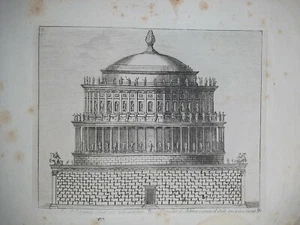 Mausoleo D'Adriano/ Mausolèe D'Adrien / Roma acquaforte XIX secolo Mariano Vasi - Imagen 1 de 2