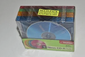 ^^ Imation Neon CD-R 10 Discs 1x-52x 700mb -New and Sealed (LWL44) - Picture 1 of 2