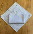 NEW 3 PIECE SET ~VINTAGE~ TABLE CLOTH NAPKINS INITIAL "S" 14" INCH SQUARE BLUE