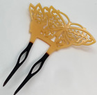 Japanese Kanzashi Kimono Hair Ornament Hairpin Butterfly Bycolor Vintage Antique