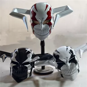 Casco maschera viso completa Bleach Kurosaki Ichigo Tensa Bankai rosso e bianco oggetti di scena Cos - Foto 1 di 18