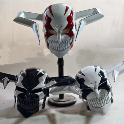 Máscara casco forma hueca cosplay Kurosaki Ichigo de anime blanqueador accesorios FRP Foto 1 de 4