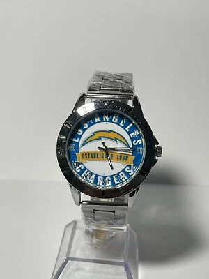 Los Angeles Chargers NFL Team Logo Men's Stainless-Steel Silver Watch NEW - Image 1 of 4