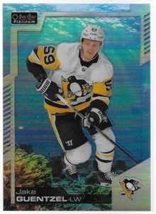 2020-21 Jake Guentzel O-Pee-Chee OPC Platinum Aquamarine JERSEY #d 059/499 *1/1*