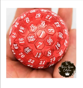 Dadi DND poliedrici in metallo rosso D100 100 lati Dungeons & Dragons RPG - Foto 1 di 3