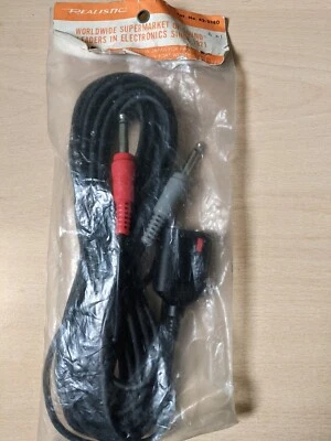 Radio Shack 25  ft 7.62m microphone DUAL mic extension cable REALISTIC cord - Image 1 of 4