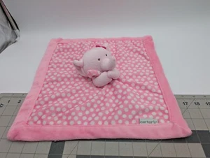 Carters Pink Elephant Lovey Plush Circle Security Blanket Stuffed Animal Toy - Picture 1 of 6