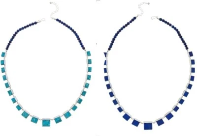 Jay King Gallery Sterling Silver Turquoise/Lapis Reversible 28" Necklace-$439.75 - Image 1 of 4