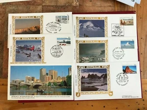 AAT AUSTRALIAN ANTARCTIC 1984 FDC x 5 BENHAM SCENES I HUSKY DOGS SLED LTD ED 02 - Picture 1 of 4