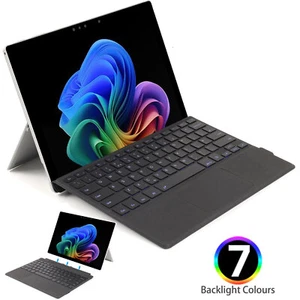 For Microsoft Surface Pro 11 10 9 8 7 6 5 4 X Go 4/3/2 BackLit Keyboard Cover - Picture 1 of 11