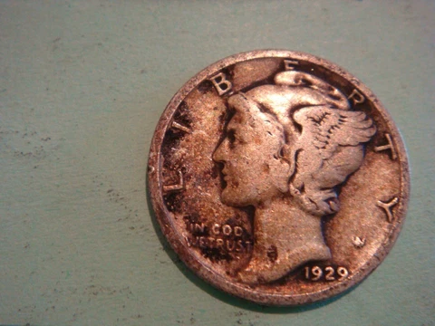 1929 S Mercury Dime - Good, worn edges but strong date Cover