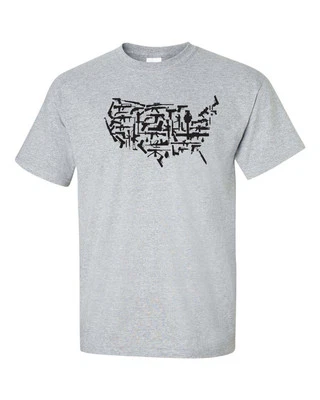 Cuchillo de armas de Estados Unidos 2º. Camiseta para hombre con estampado NEGRO Amendment 900 Foto 1 de 4