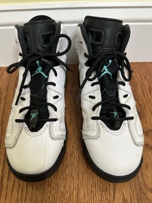 Nike Air Jordan 6 Retro BG Juvenil Talla 5.5Y Blanco Jade Negro Zapatos de Baloncesto Foto 1 de 4