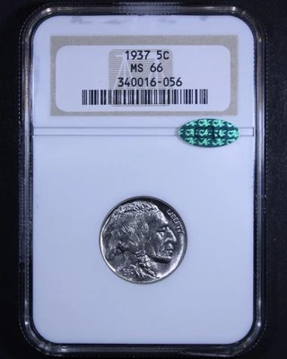 1937 Buffalo Nickel - 5c NGC MS66 CAC ✅ - Lustrous Coin! - Image 1 of 4
