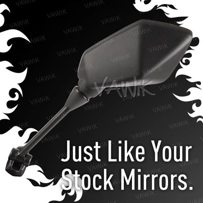 VAWiK -OE Espejo de repuesto negro se adapta a Kawasaki Ninja 400R ABS '11-'16 x1 LH Foto 1 de 4