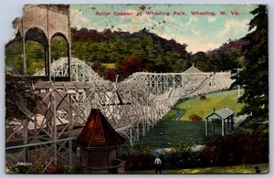 K29/ Wheeling Park West Virginia Postcard c1910 Roller Coaster Ride 113 - Picture 1 of 4
