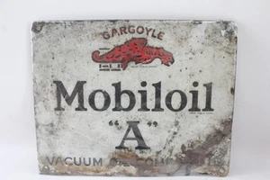Gargoyle Mobiloil A Vacuum Oil Company Enamel Sign - Picture 1 of 9