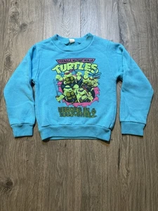VTG Kids Teenage Mutant Ninja Turtles Heroes in A Half Shell Blue Sweatshirt Med - Picture 1 of 14