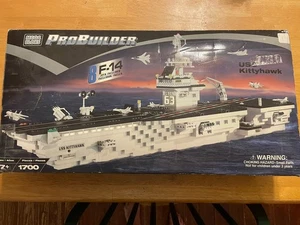 Vintage 2001 MEGA BLOKS Pro Builder USS Kitty Hawk 9780 Manual Missing Pieces - Picture 1 of 4
