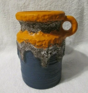 Vintage Dumler Breiden Germany Fat Lava Pottery Jug Vase With Handle 645/20 - Picture 1 of 6