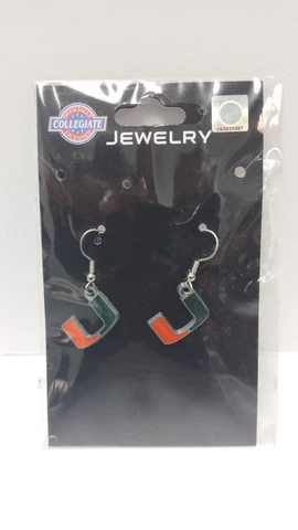 Miami Hurricanes NCAA J Hook Earrings Cover