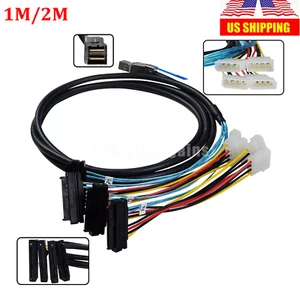 Mini SAS HD SFF-8644 to SFF-8482 29Pin Array Card SATA Hard Disk Data Cable 1/2M - Picture 1 of 16