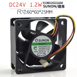 SUNON 6025 6cm KDE2406PTV2 24V 1.2W 3-wire inverter fan - Picture 1 of 5