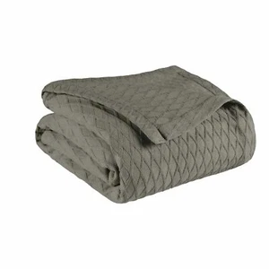 100% Cotton Geometric Diamond Weave All Season Solid Blanket Soft Sofa Bed Throw - Picture 1 of 46