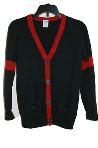 GYMBOREE Red Black Cotton Plaid Sweater Cardigan Jacket Pullover Boys M 8-10 - Picture 1 of 3