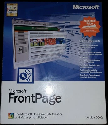 Pre- owned Microsoft Front Page Ver 2002 Web Site Software Win 98/2000/NT  - Image 1 of 4