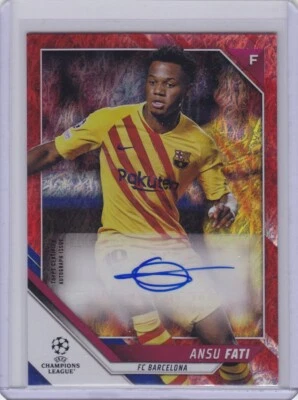 2021-22 Topps UEFA Champions League JADE Edition Ansu Fati Red Auto 5/5 - Image 1 of 2
