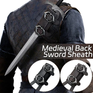 Espada Medieval Hombro Espalda Funda Cuero PU Guerrero Vaina Soporte Juegos con disfraces - Imagen 1 de 13