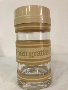 FERRERO NUTELLA BARATTOLO CONTENITORE VASO IN VETRO PAN GRATTATO BEIGE ANNI 70 - Foto 1 di 11