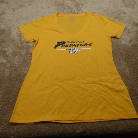 Nashville Predators Shirt Adult Extra Large Yellow Blue NHL Hockey Ladies 2.14* Cover