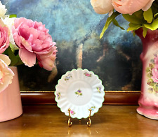 Pretty Vintage c1940s Shelley Fluted Pansy Rose Forget-Me-Not Floral Round Dish